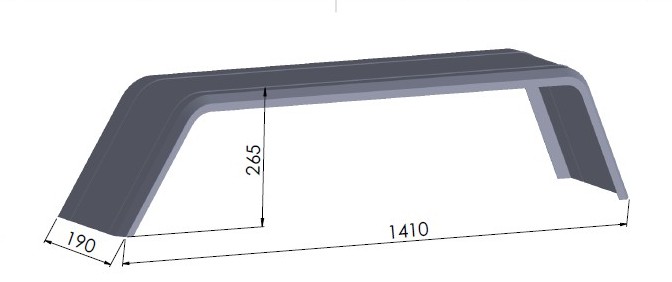 13 inch Unitrailer metal tandem fender