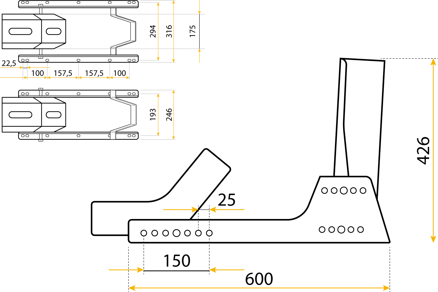 Front wheel chock for motorcycle - UNITRAILER