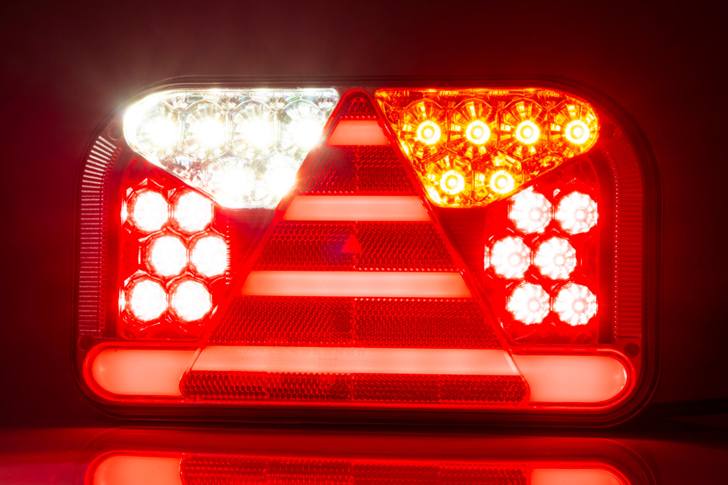 Right LED rear light with 6 functions FT170 with lateral reg plate