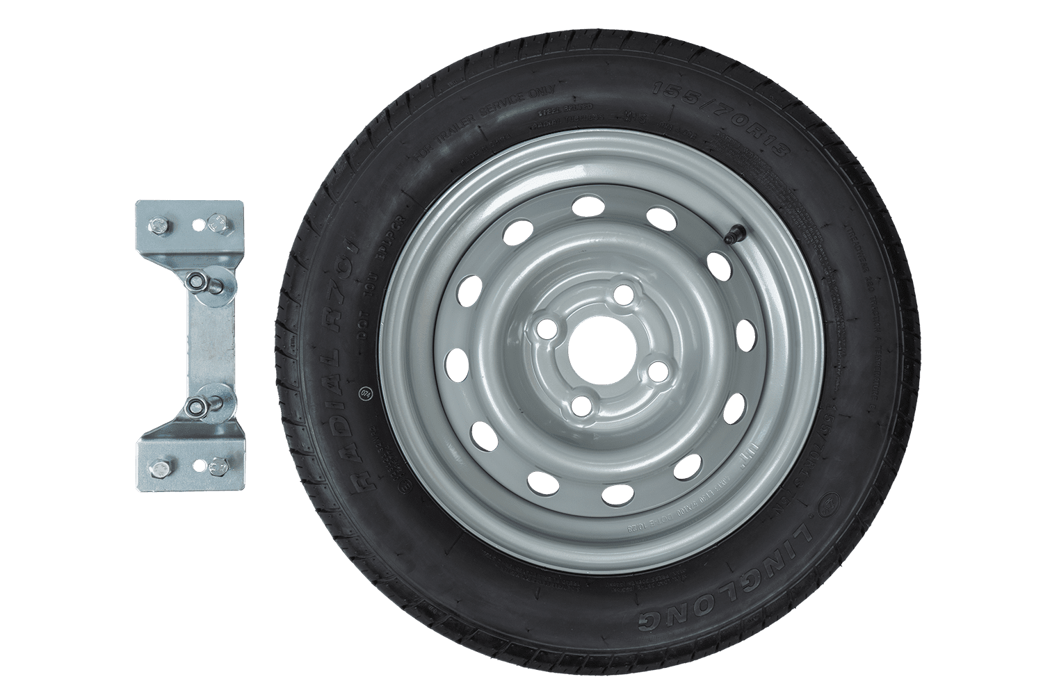 Spare wheel for trailer with bracket TIRE LINGLONG 155/70 R13 75N RIM ...