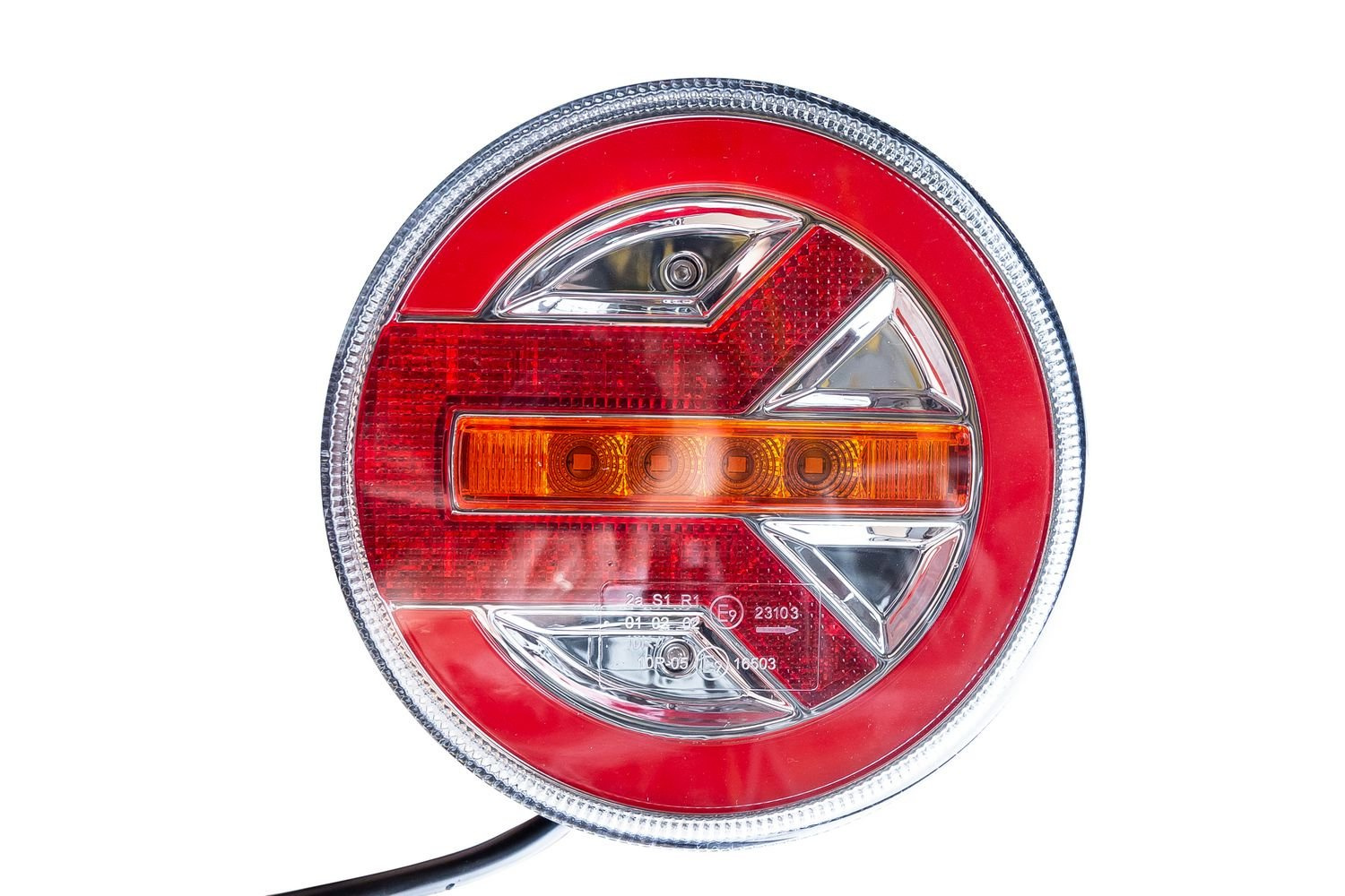 Round rear LED lamp 12-24V with 3 functions