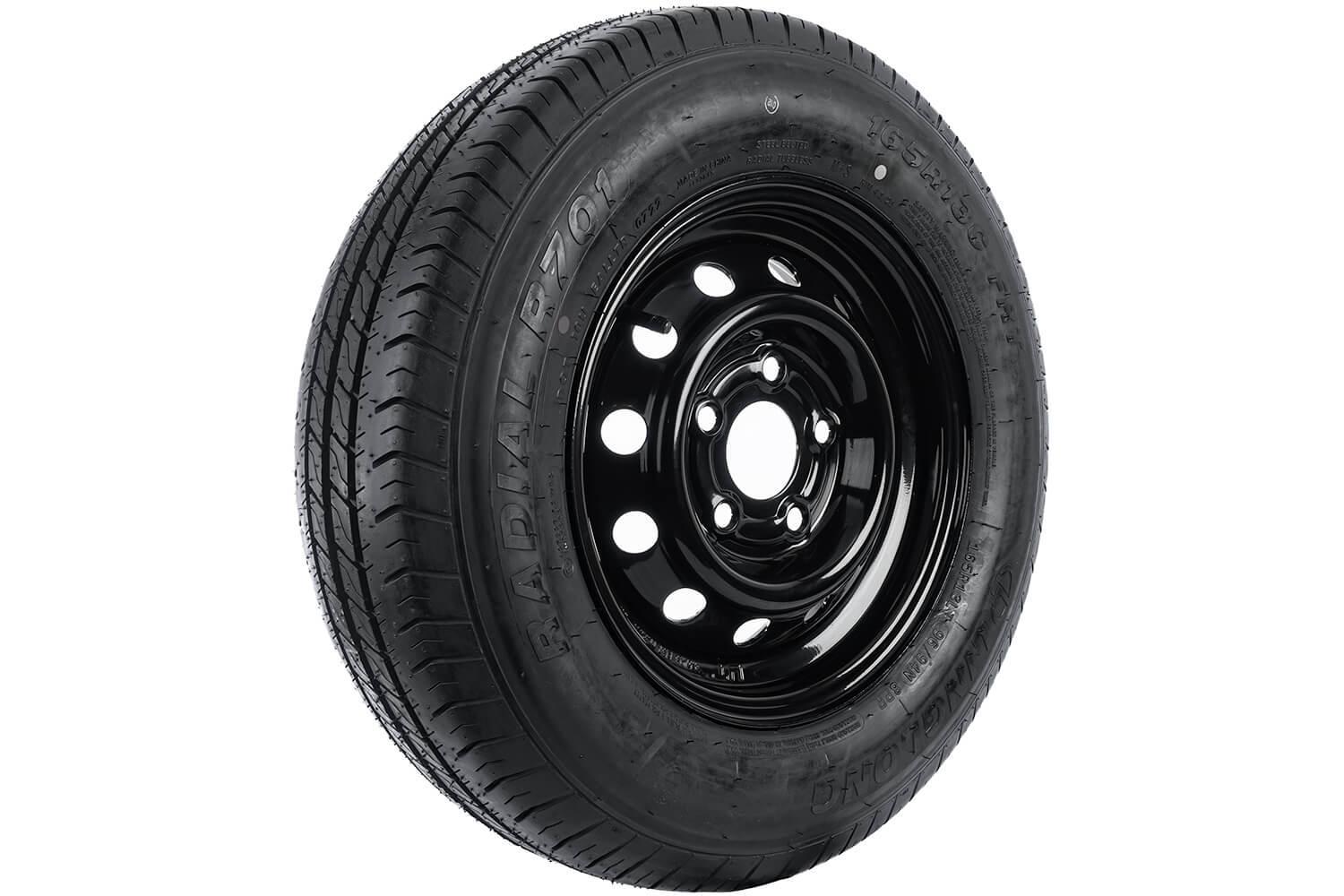 Trailer wheel 165 R13C with black rim Unitrailer
